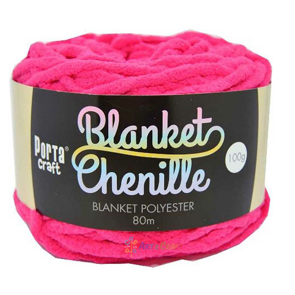 Chenille Blanket Yarn Hot Pink Picasso Art & Craft