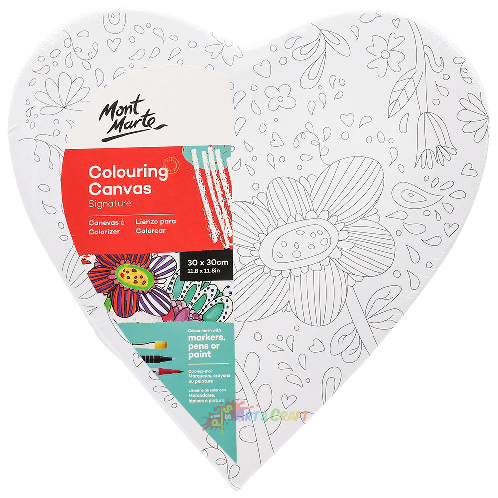 Colouring Canvas Signature Heart Picasso Art Craft   CAHT0030 1 