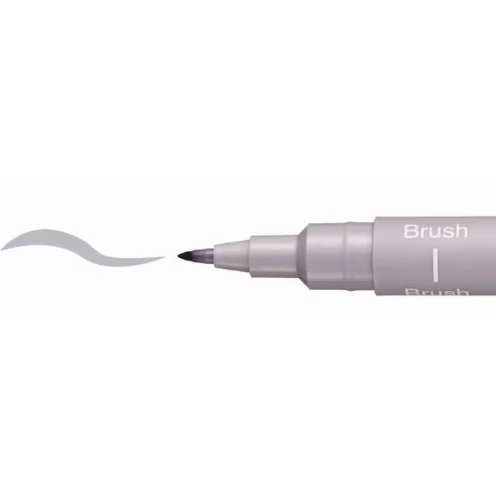 Uni Pin Fineliner Drawing Pen - Light Grey Ink - Brush Nib - Pack
