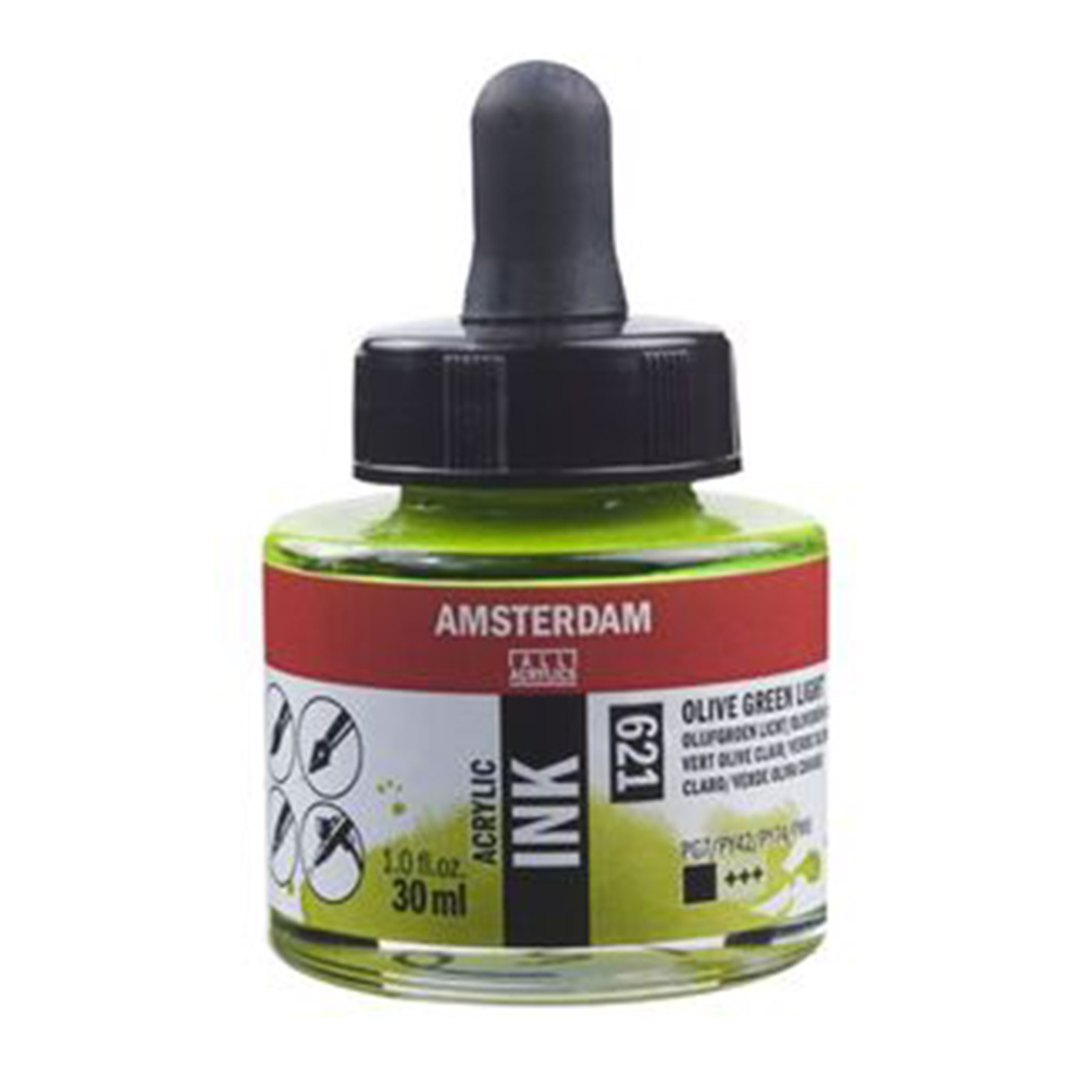 Amsterdam Acrylic Ink 30ml - Olive Green Light - Picasso Art & Craft