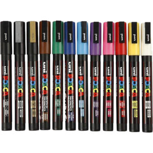 POSCA MARKERS BROAD CHISEL PC17K 15.0MM COLOURS ASSORTED SET - Picasso Art  & Craft
