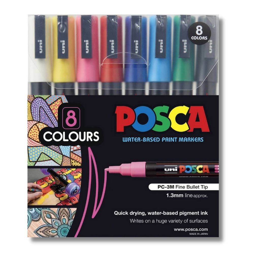 SILVER - POSCA MARKERS PC-3M FINE 0.9-1.3MM BULLET TIP - Picasso Art & Craft