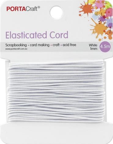 Bead & Jewellery Cord Elasticated 1mm 4m White - Picasso Art & Craft